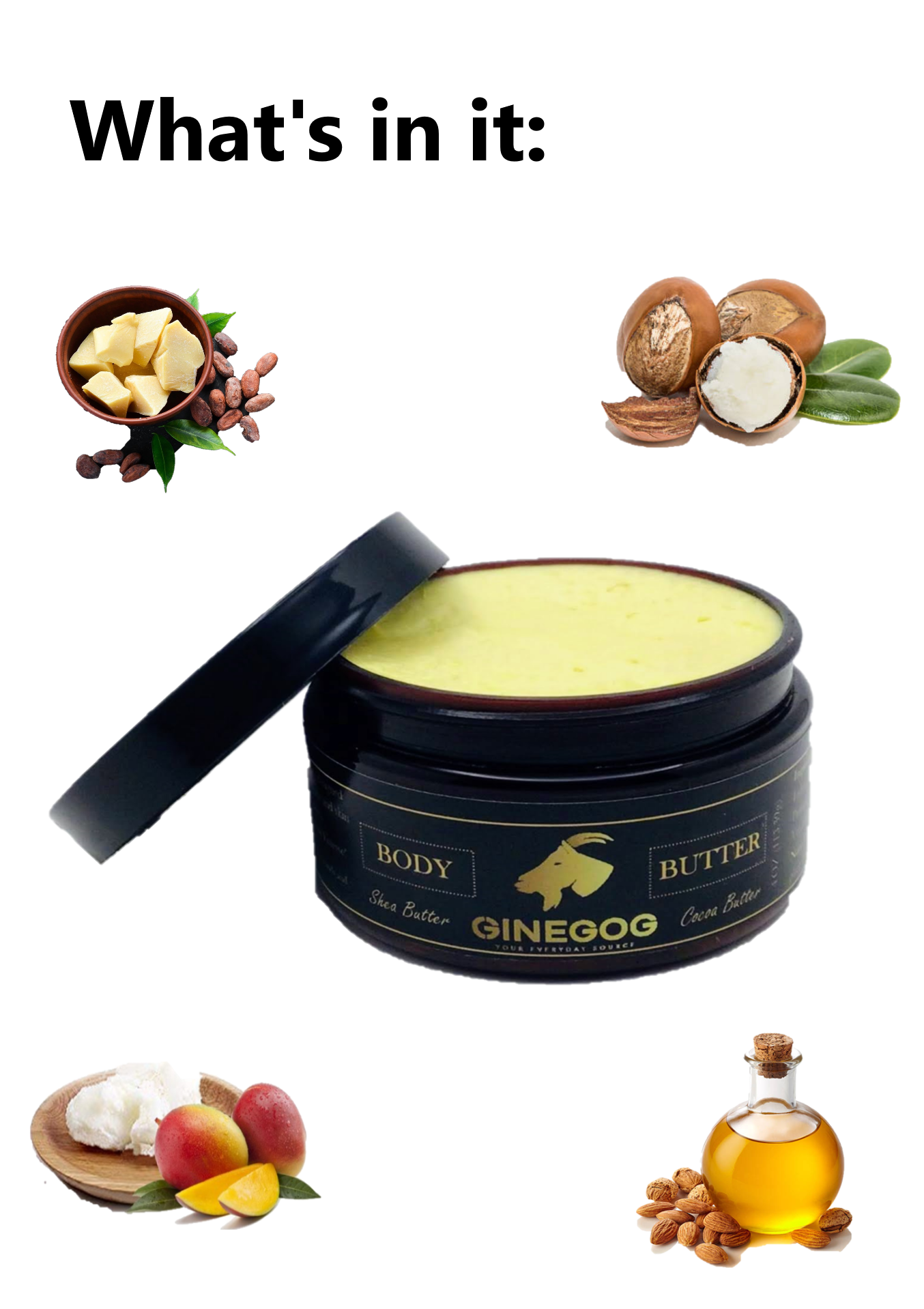 GINEGOG BODY BUTTER with Shea Butter & Cocoa Butter
